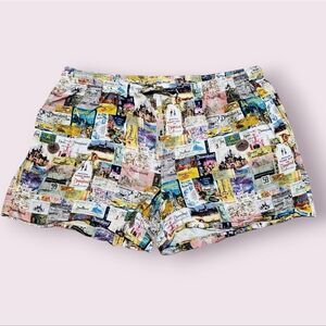 Disneyland Eras Shorts Disney 100 All Over Print Pockets Womens 2X (46"x17"x5")